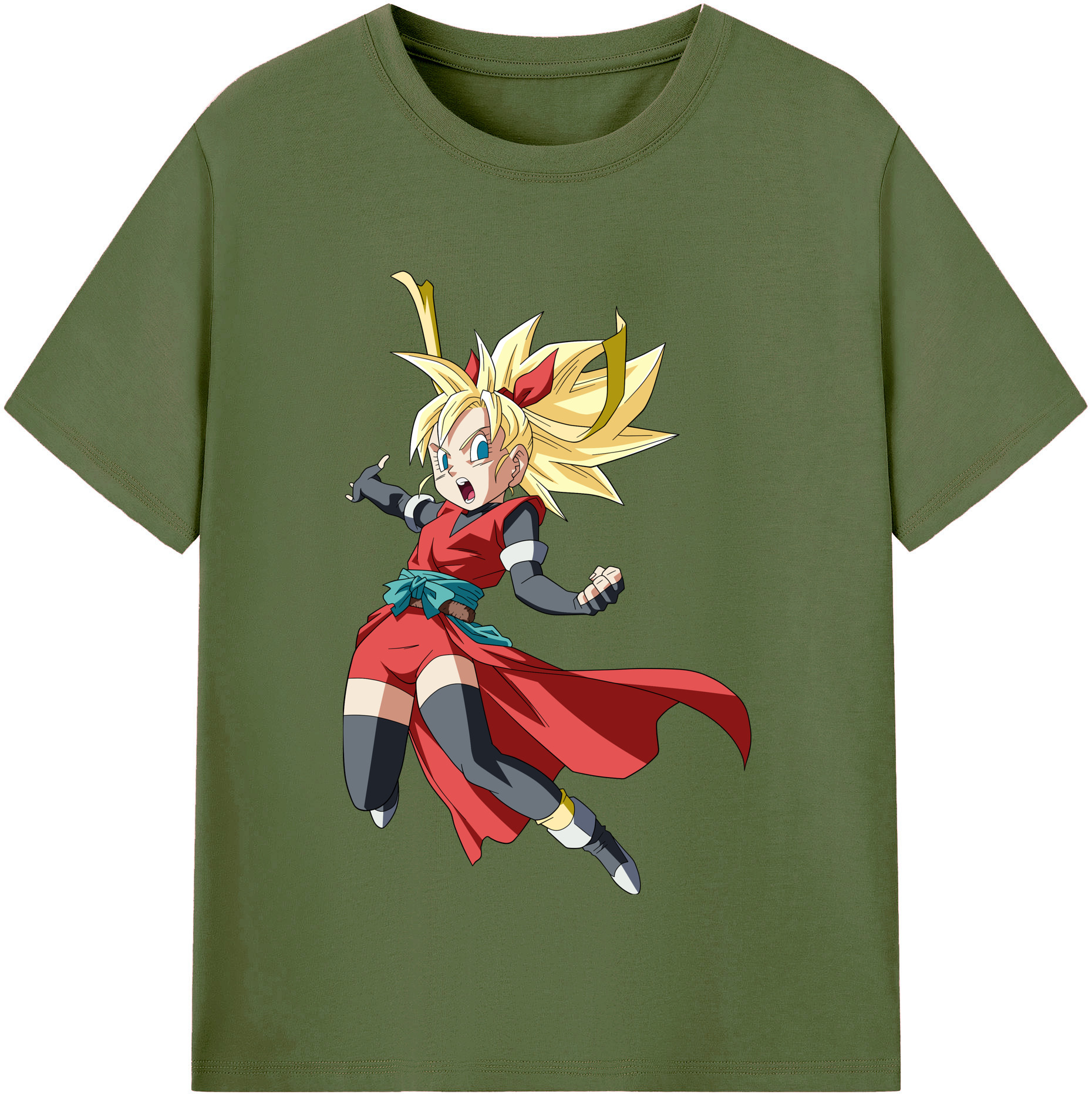 （画像用） ドラゴンボール カリフラ DRAGON BALL Caulifla 綿100％半袖Tシャツ（フロントプリント）